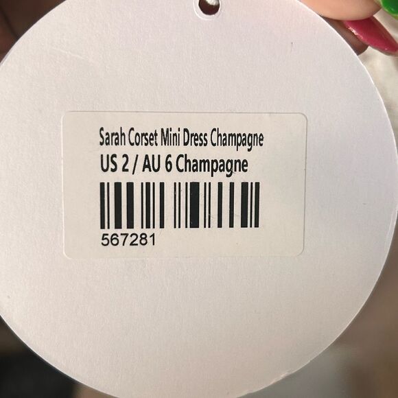 Princess Polly Sarah Corset Mini Dress In Champagne NWT - Picture 6 of 6